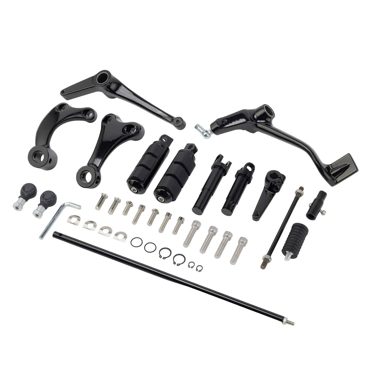 Solidspare Foot Pegs Forward Control Kit For Harley Sportster XL 883 1200 2014-2022 Black