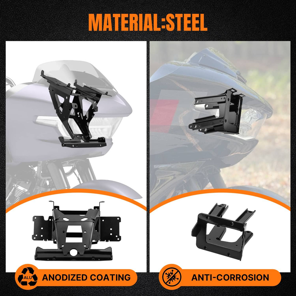 Solidspare For Harley Road Glide FLTRX 2015-2025 Inner Fairing Radio Frame Brackets Mount