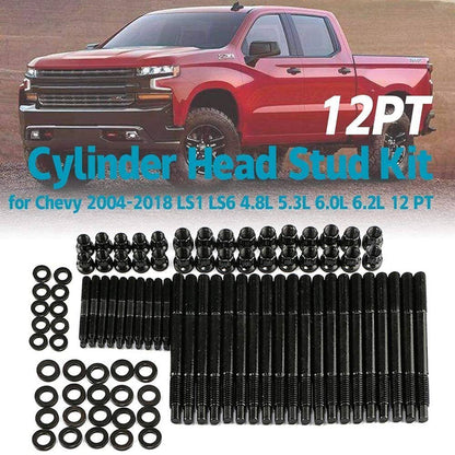 Solidspare Head Studs Bolts Kit Black For 2004-2020 Chevy GM 4.8L 5.3L 5.7L 6.0L 6.2L 7.0L