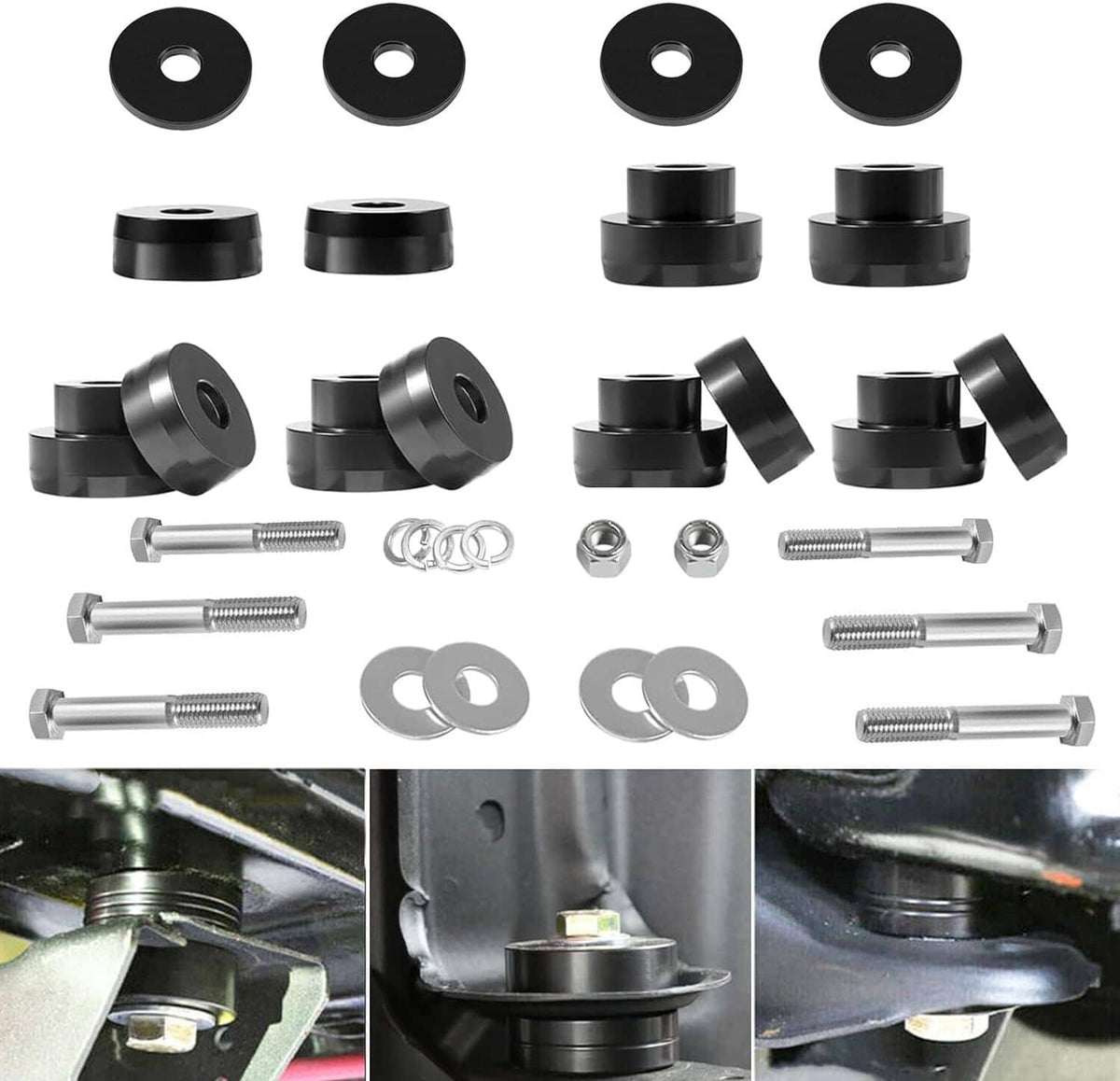 Solid Spare 134-10005 Billet Aluminum Body Mount Bushings for 1968-1981 Camaro Nova Chevy II