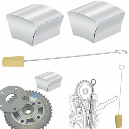 Solid Spare 2X Cam Phaser Lock Out Kit + Timing Chain Locking Wedge Tool For Ford 5.4L 4.6L
