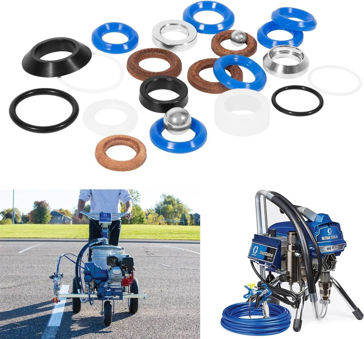 Solid Spare 244194 Pump Repair Packing Kit for Graco 295 390 395 490 495 595 3400 Sprayer