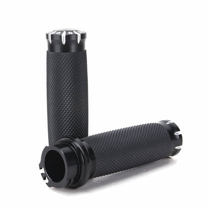 Solidspare Motorcycle 1" Handlebar Hand Grips For Harley Touring Softail Dyna Sportster XL