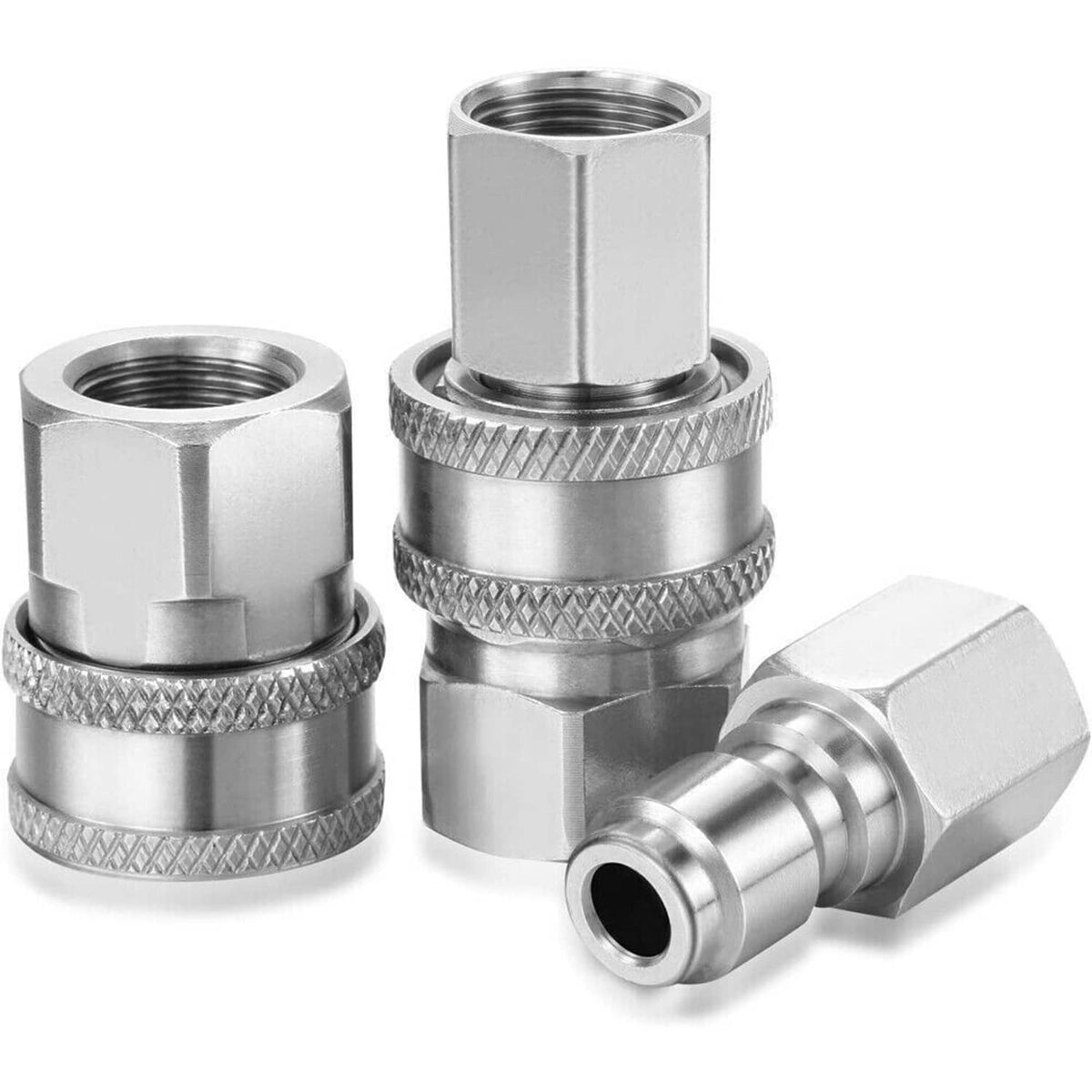 Solidspare 8Pcs NPT 3/8 Inch Stainless Steel Male and Female Quick Connector Kit Pressure