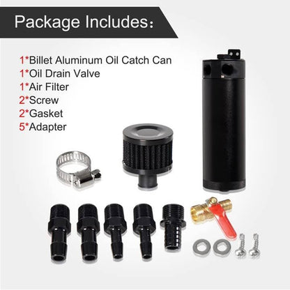Solidspare 750ML Oil Catch Can Kit Oil Separator Large Baffled Reservoir Tank Universal New