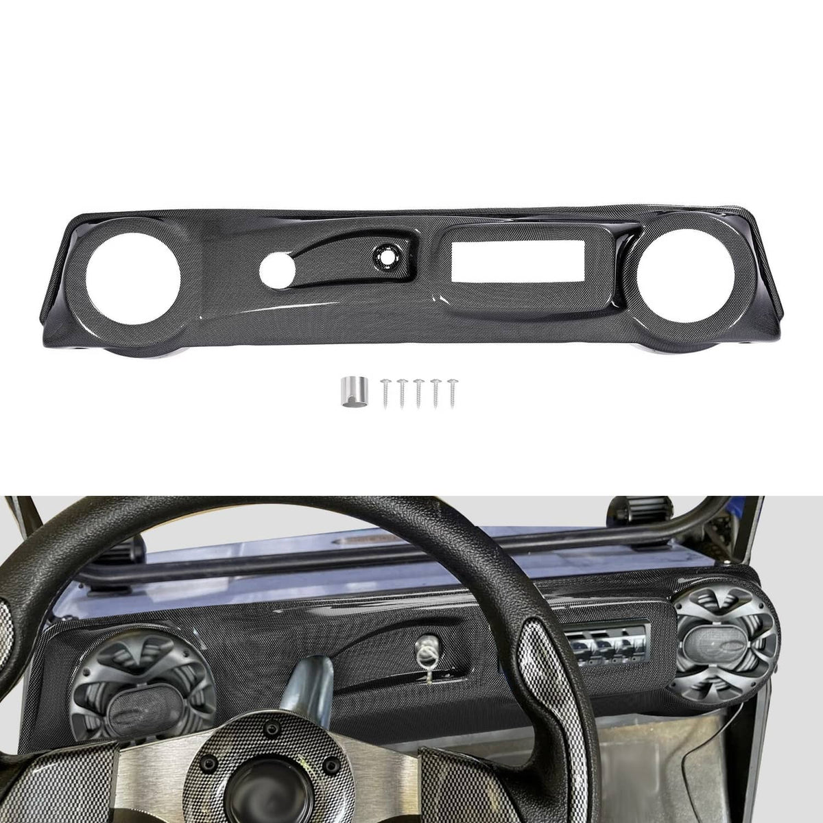 Solidspare Golf Cart Carbon Fiber Style Dash Dashboard Cover For Club Car DS 1982 and Up