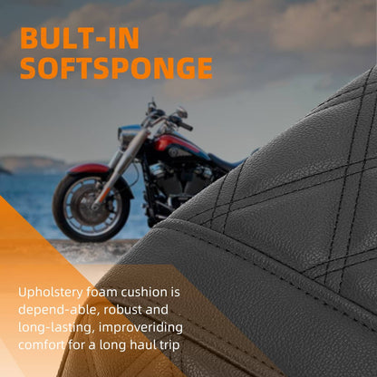 Solidspare Black Two-up Driver Passenger Seat For Harley Softail Standard FXST 2020-2024