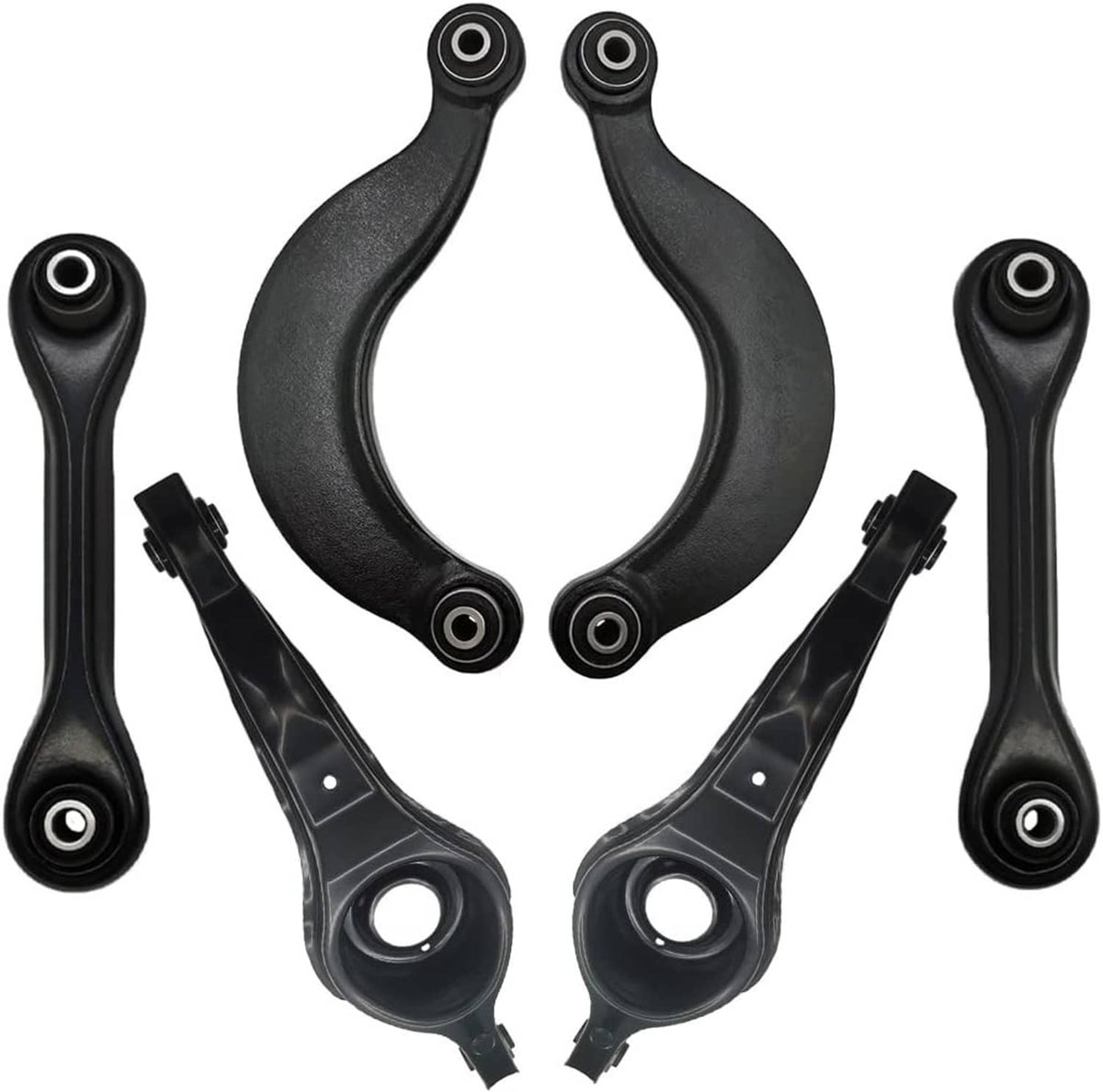 Solidspare 6Pcs New For 2007-2013 Mazda 3 Rear Upper Lower Suspension Control Arms Kit