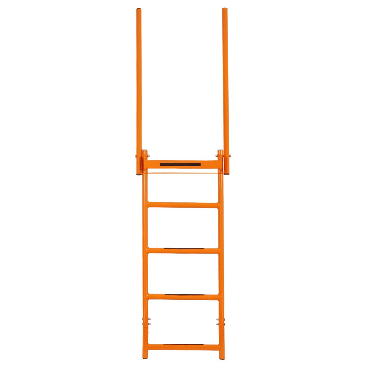 Solid Spare Flatbed Trailer Access Ladder Orange 5 Step For 48 Inch Rail Mount Powder Coated
