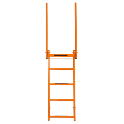 Solid Spare Flatbed Trailer Access Ladder Orange 5 Step For 48 Inch Rail Mount Powder Coated
