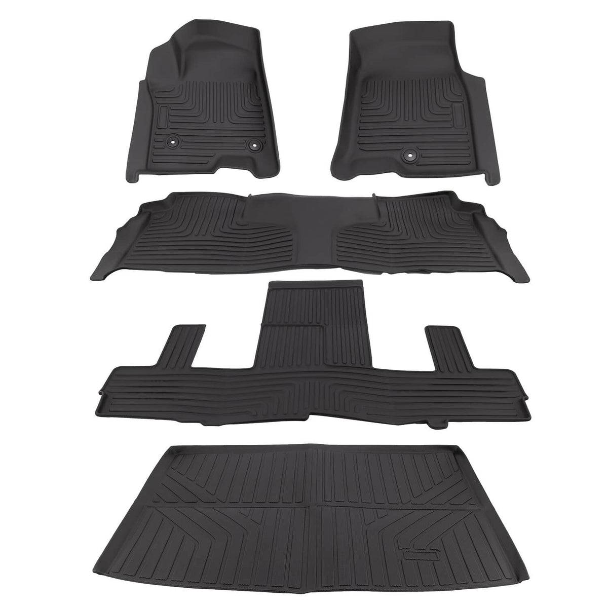Solidspare Floor Mats w/Cargo Liner For 2021-2025 Chevrolet Suburban 2021-2025 GMC Yukon XL