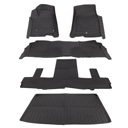 Solidspare Floor Mats w/Cargo Liner For 2021-2025 Chevrolet Suburban 2021-2025 GMC Yukon XL