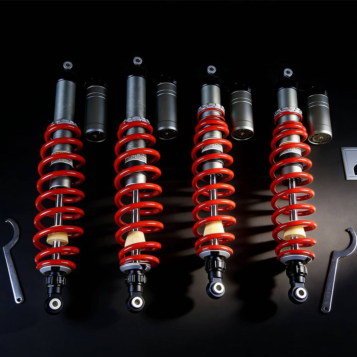 Solidspare STAGE 5 FRONT & REAR SHOCK ABSORBERS FOR 2009-14 POLARIS RZR 800 S ADJUSTABLE