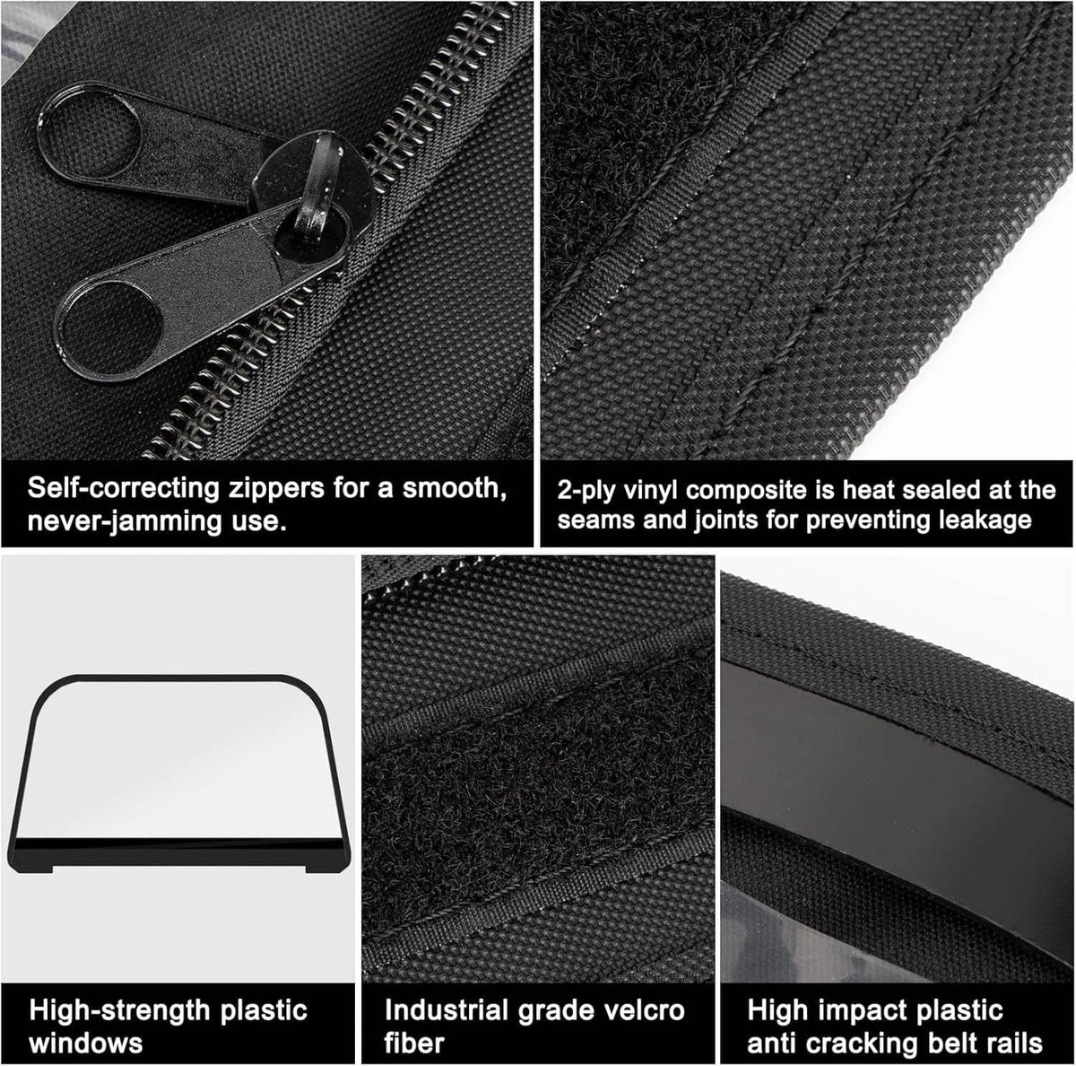 Solidspare 4Pcs For 1997-2006 Jeep Wrangler TJ Premium Rear Soft Top + Upper Skins