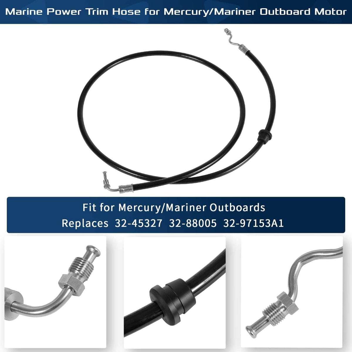 Solid Spare 18-2110 Hydraulic Power Trim Hose #32-88005 for Mercury Mariner Outboard Motors