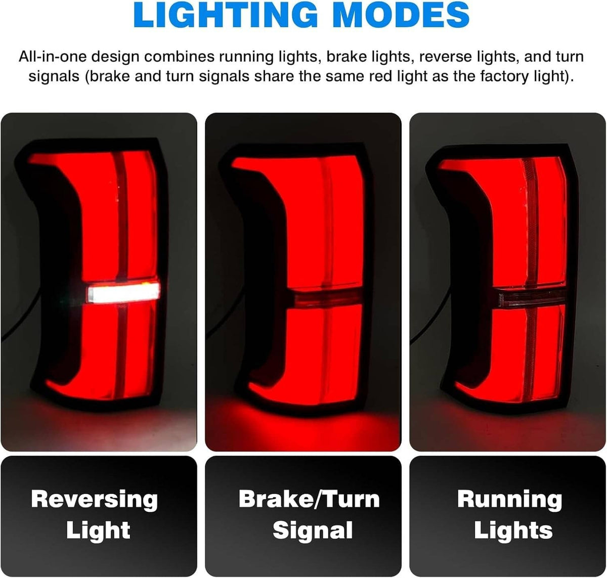 Solidspare Rear LED Tail Lights Brake Lamps Left & Right Side For 2024-2025 Toyota Tacoma