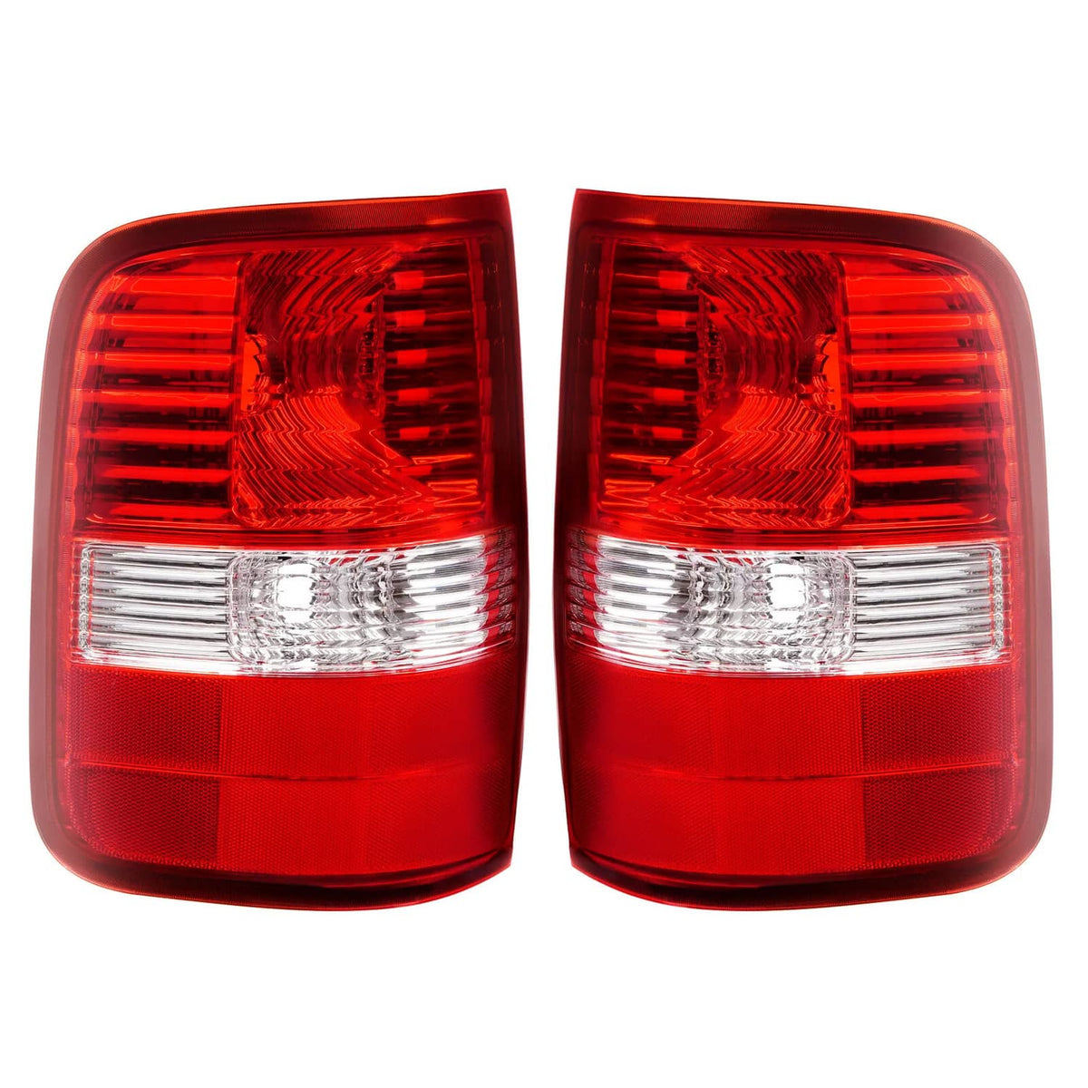 Solid Spare New Red Lens Tail Light Set For Ford F-150 2004-2008 Driver and Passenger Side