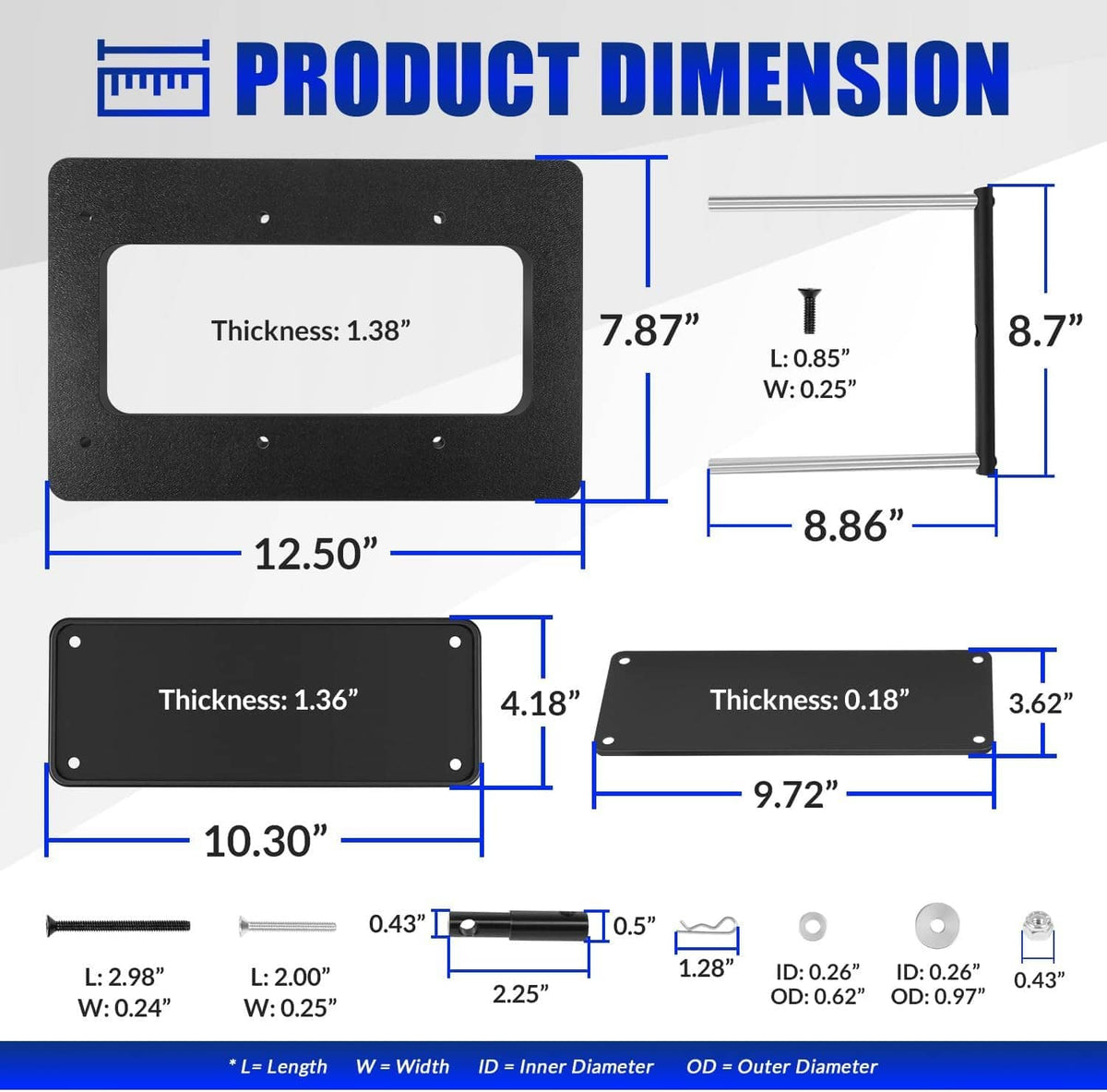 Solidspare 1854064 MKA-64 Quick Release Bracket fit for Ulterra, Terrova, PowerDrive, Black
