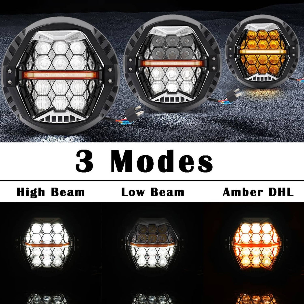 Solidspare 120W 7'' Motorcycles LED Headlight For Street Glide FLHX CVO FLHXSE 2014-2024