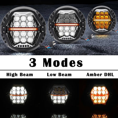 Solidspare 120W 7'' Motorcycles LED Headlight For Street Glide FLHX CVO FLHXSE 2014-2024