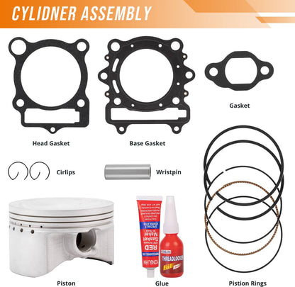 Solidspare TOP END KIT W/ CYLINDER PISTON For UTV ATV YS 400 HiSUN BENNCHE MASSIMO COLEMAN