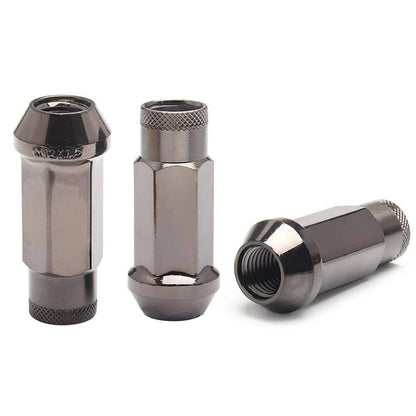 Solidspare Black 20Pcs M12x1.5mm Extended Steel Open Ended wheel Lug Nuts For Toyota Honda