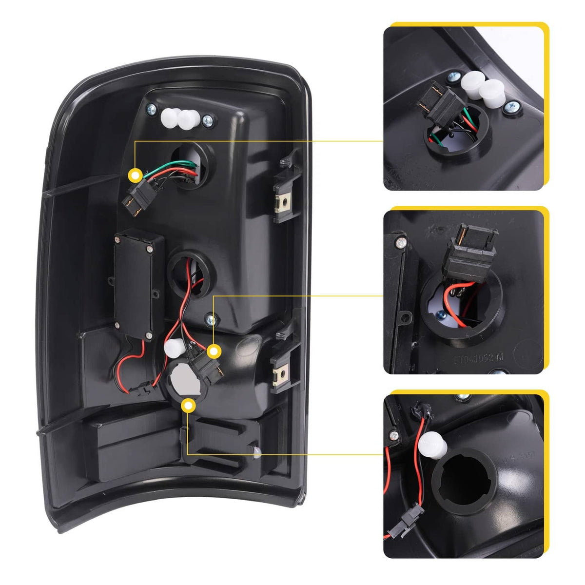 Solid Spare For 2000-2006 Chevy Suburban Tahoe GMC Yukon Black Smoke LED Tube Tail Lights