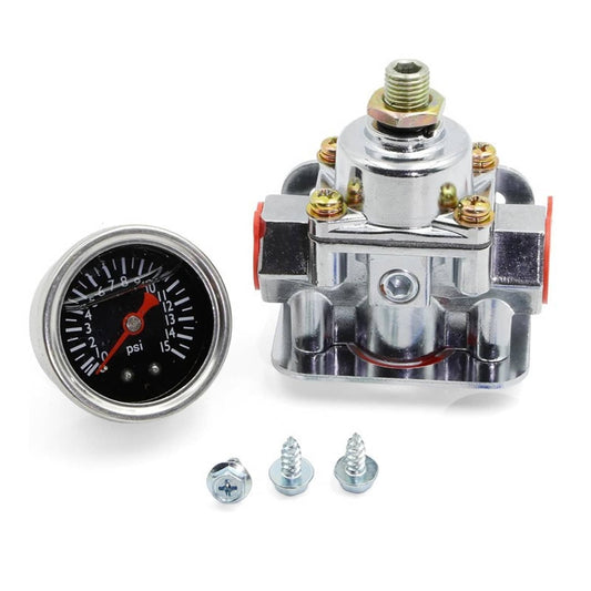 Solidspare Silver Low Fuel Pressure Regulator Gauge 12-804 for Carburetor Carb Quick Fuel