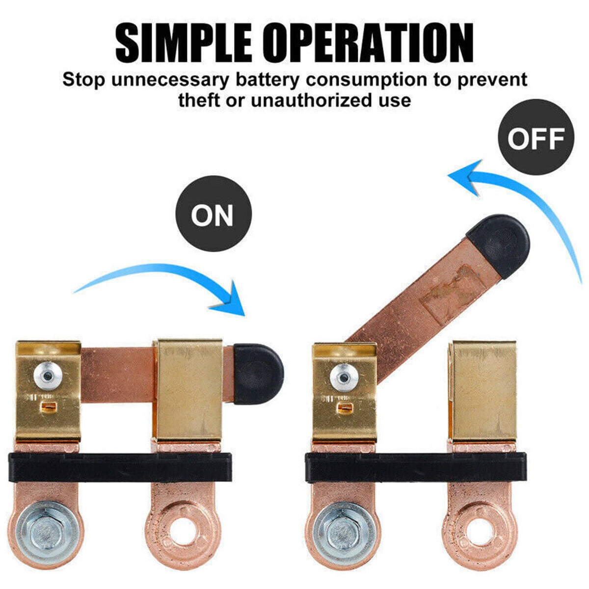 Solidspare Auto Battery Disconnect Switch Blade Side Post Terminal Car Shut Cut Off Vehicle