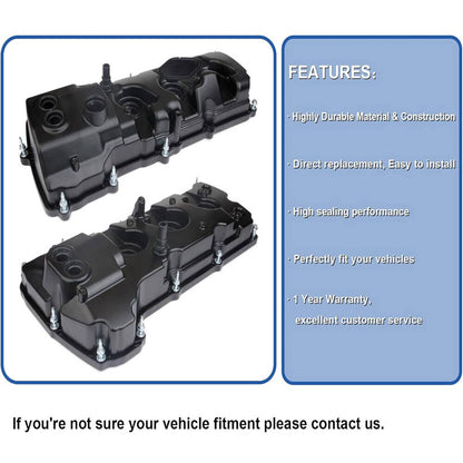 Solidspare Left & Right Valve Cover + Gasket For 15-17 Lincoln Navigator 3.5L Turbocharged