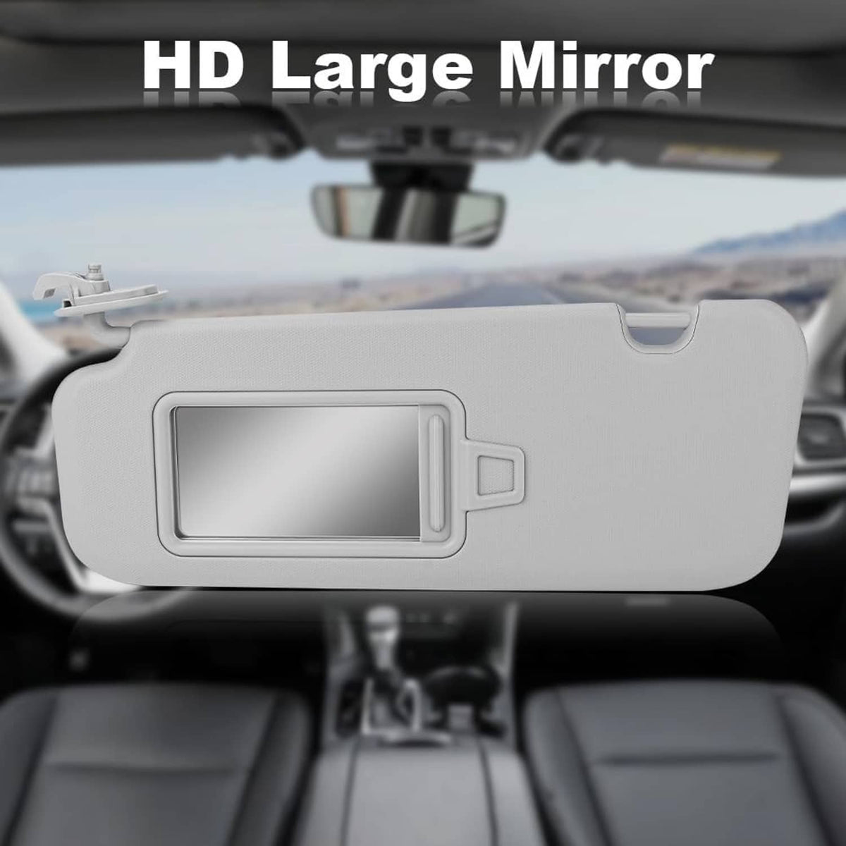 Solidspare Pair Driver & Passenger Gray Sun Visor with Mirror for 2017-2019 Hyundai Elantra