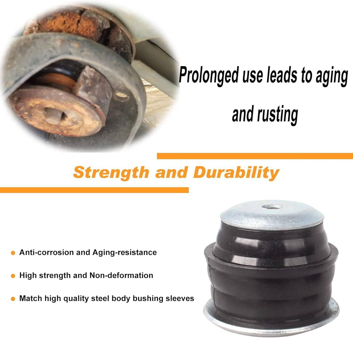 Solidspare KF04060BK Body Cab Mount Bushing Kit For Ford F250 F350 Super Duty 2/4WD 2008-16