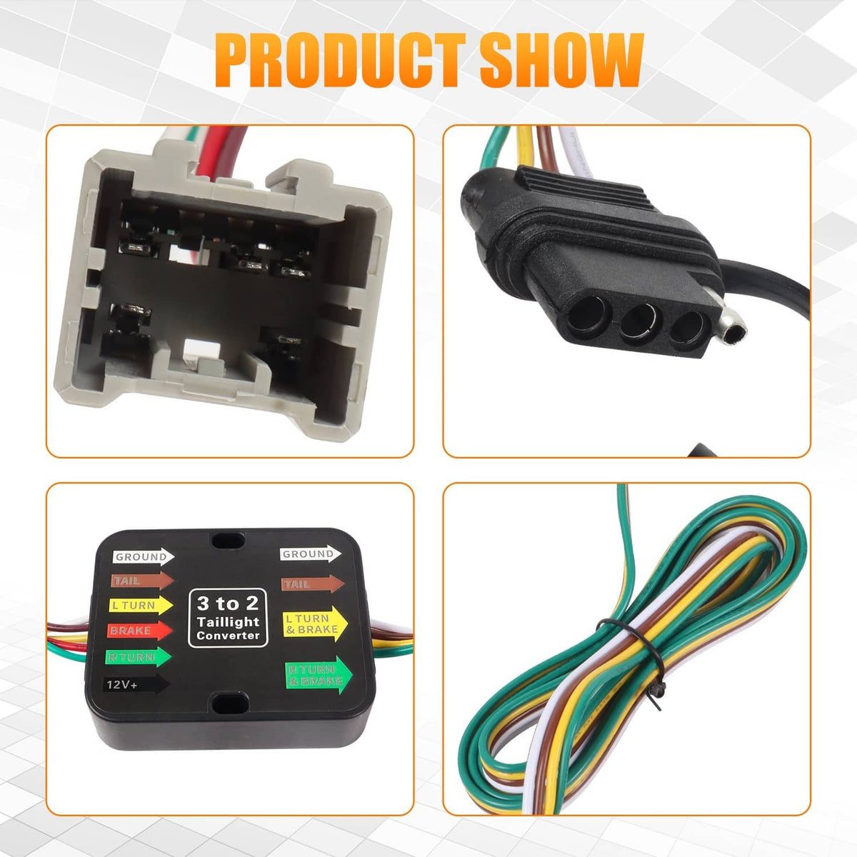 Solidspare Trailer Hitch Wiring Tow Harness 55336 For Honda Pilot 2003-2008 CR-V 1997-2006