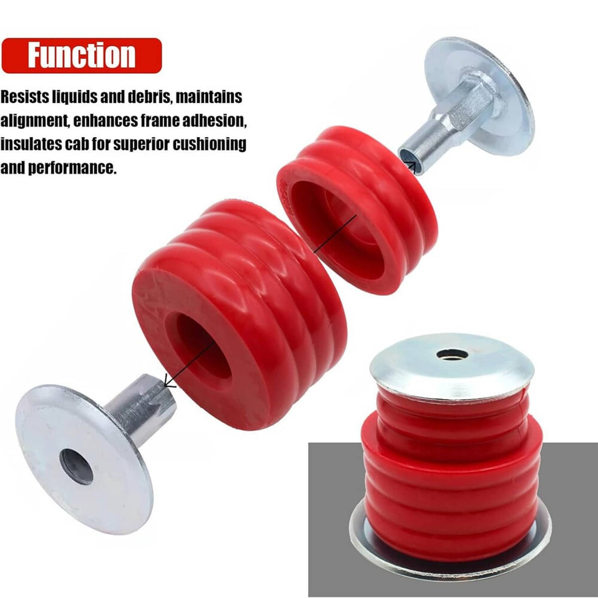 Solidspare Body Cab Mount Bushings Kit for 1999-2007 Ford F250 F350 Super Duty KF04058BK