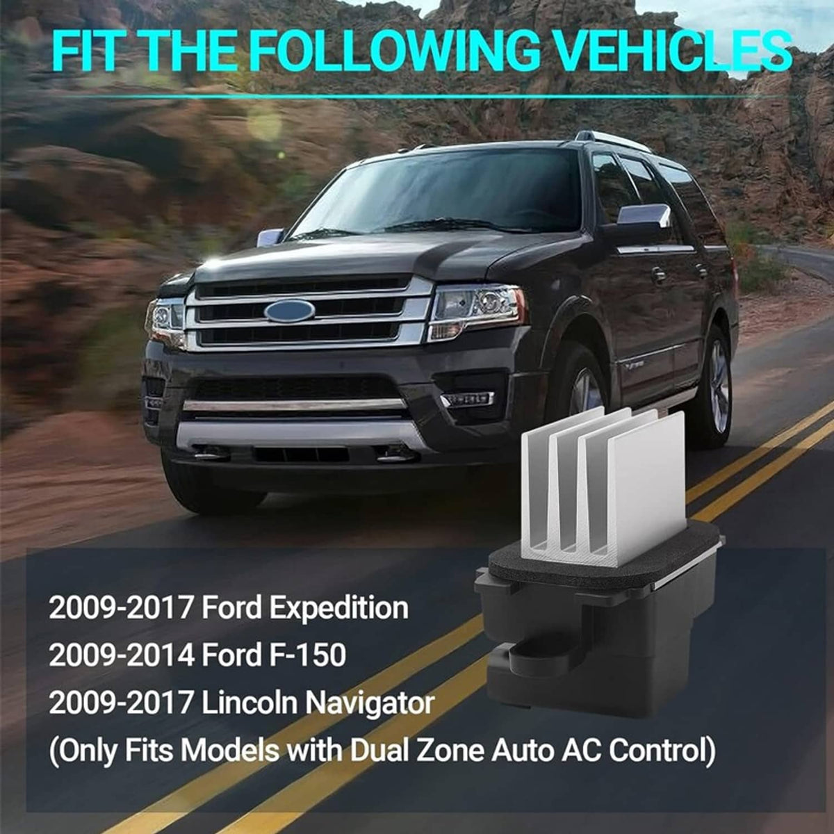Solidspare Heater Fan HVAC AC Blower Motor Resistor Control Module For Ford F150 Navigator