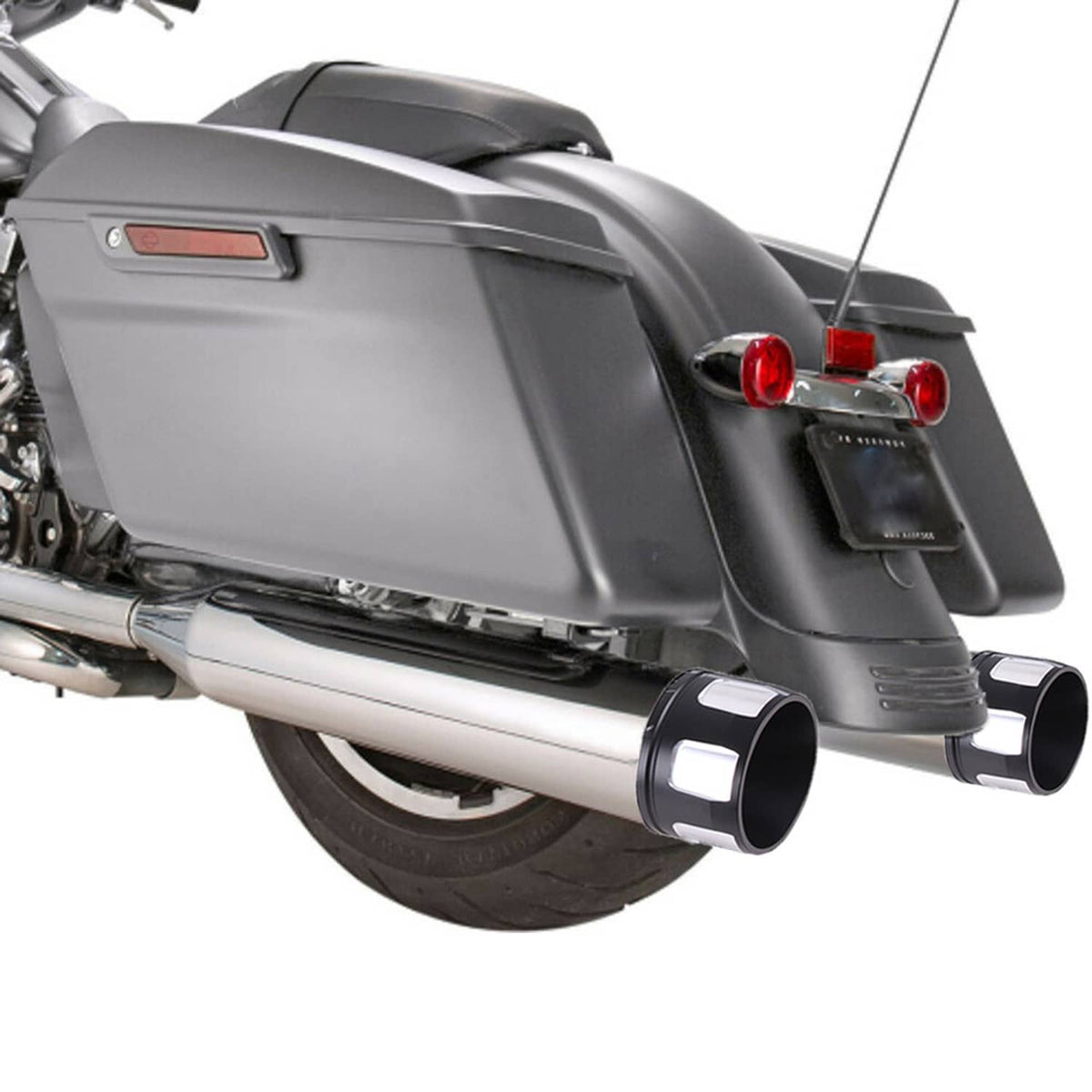 Solidspare 4" Megaphone Slip-on Mufflers Exhaust Pipes Fits For Harley Road Glide 1995-2016