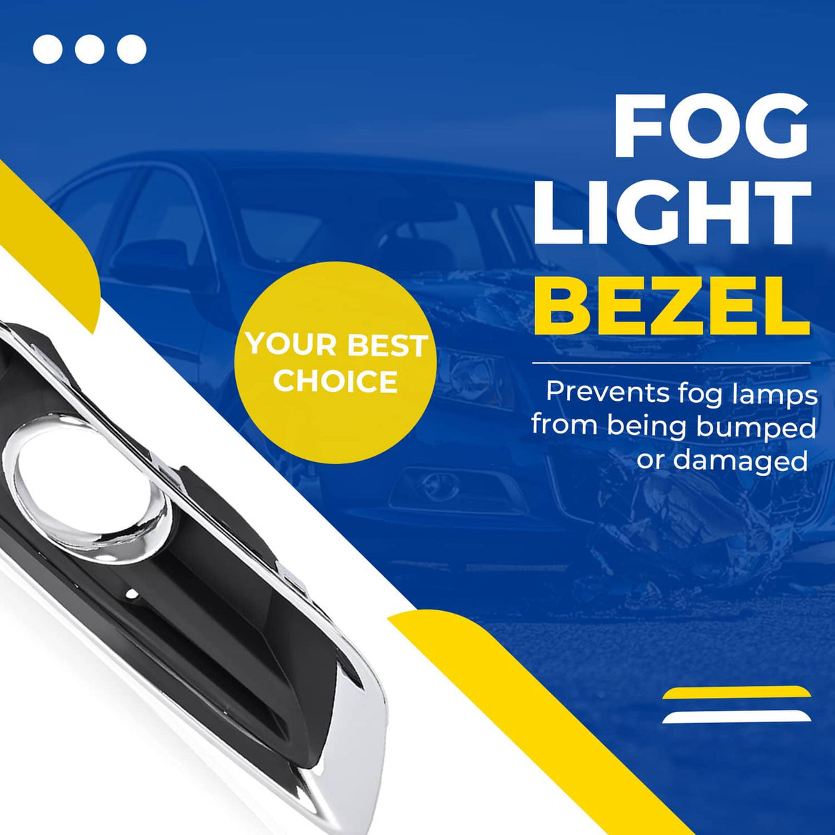 Solid Spare For Chevy Malibu 2013-2016 Fog Lights Bumper Lamps w/ Black Bezel Molding Wiring