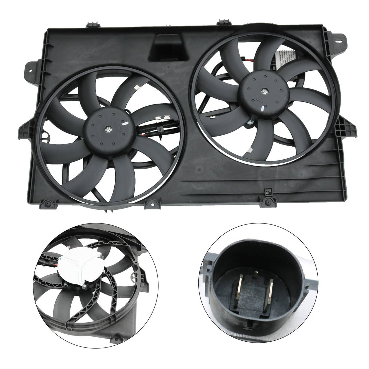 Solidspare FO3115177 Dual Radiator Condenser Cooling Fan Assembly For Ford Edge MKX Lincoln