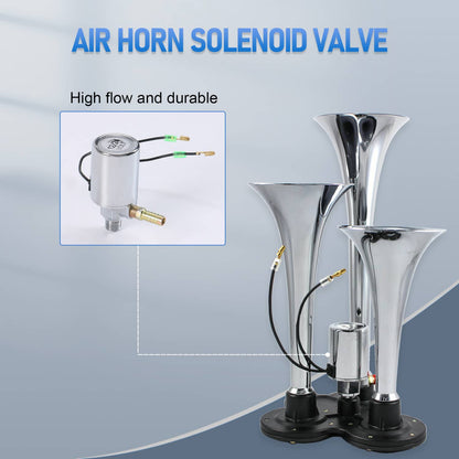 Solidspare Air Horn Air Valve 1/4" 12V/24V Train Electric Solenoid Valve Duty Heavy
