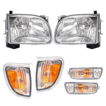 Solid Spare Pair Headlights Corner Signal Lights Lamp w/All Bulbs For Toyota Tacoma 2001-04