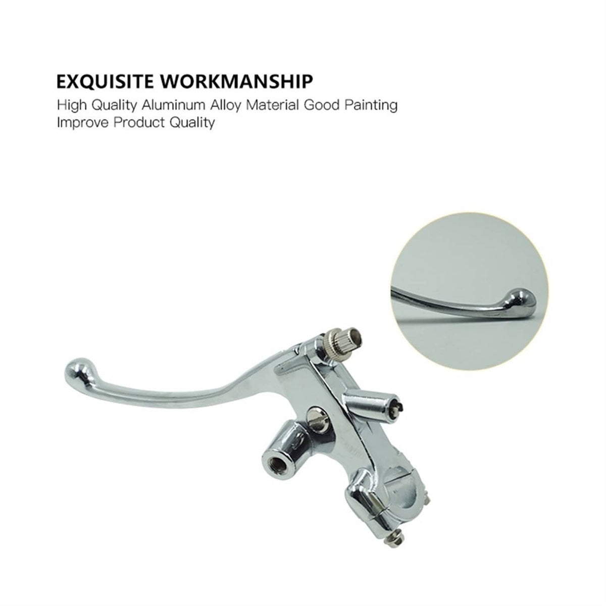 Solidspare 7/8" Chrome Motorcycle Mirror Base Mount Left Clutch Lever Perch (22mm)