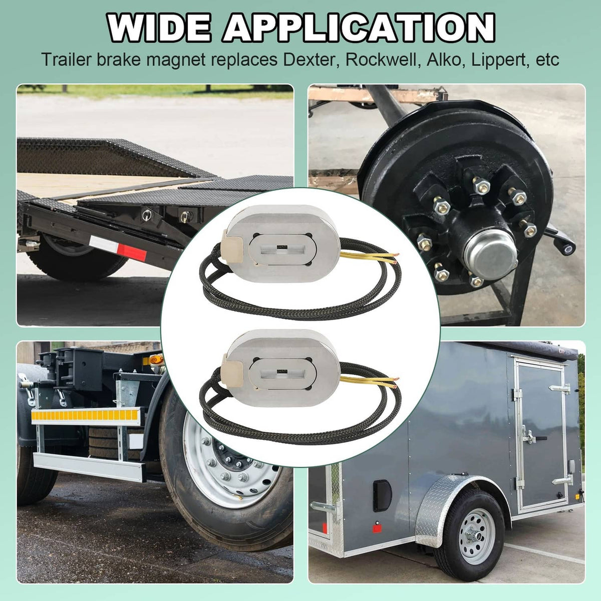 Solidspare 2pcs 12-1/4"x3-3/8 Electric Trailer Brake Magnet Replacement Kits for 10K axle