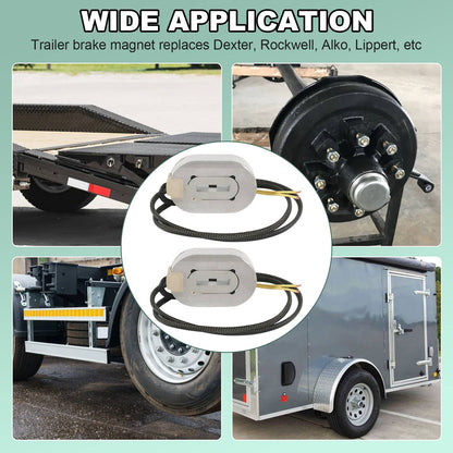 Solidspare 2pcs 12-1/4"x3-3/8 Electric Trailer Brake Magnet Replacement Kits for 10K axle
