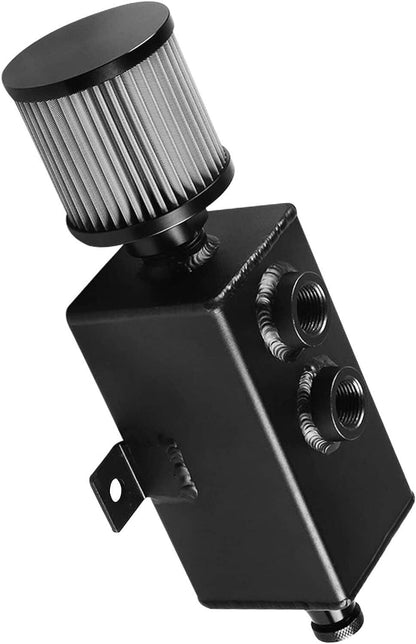 Solidspare Aluminum 1L Oil Catch Can Reservoir Tank & Breather Filter Baffled 10AN Fitting