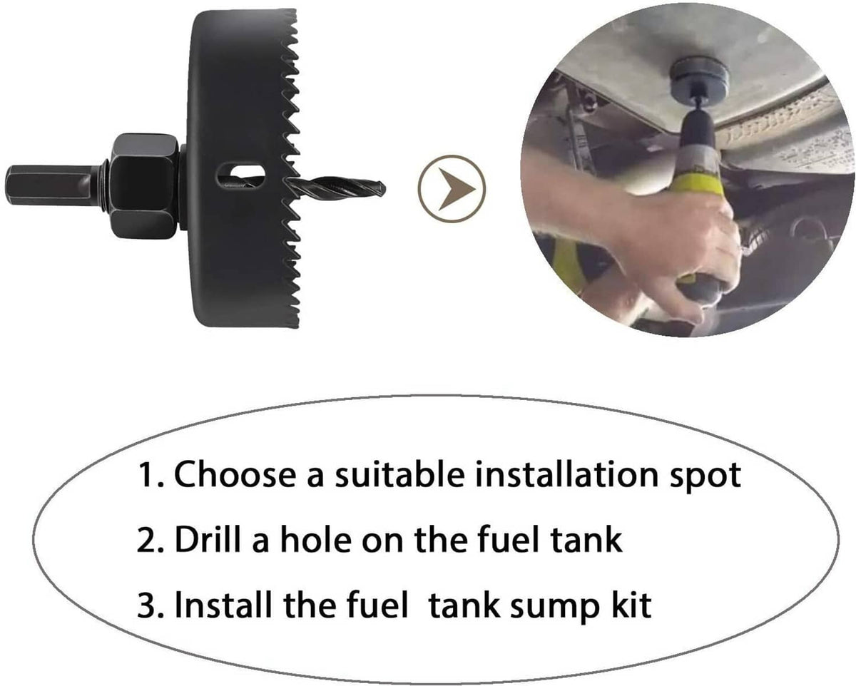 Solid Spare Fuel Tank Sump Kit for Cummins Powerstroke Duramax FASS Airdog Pump Diesel & Gas
