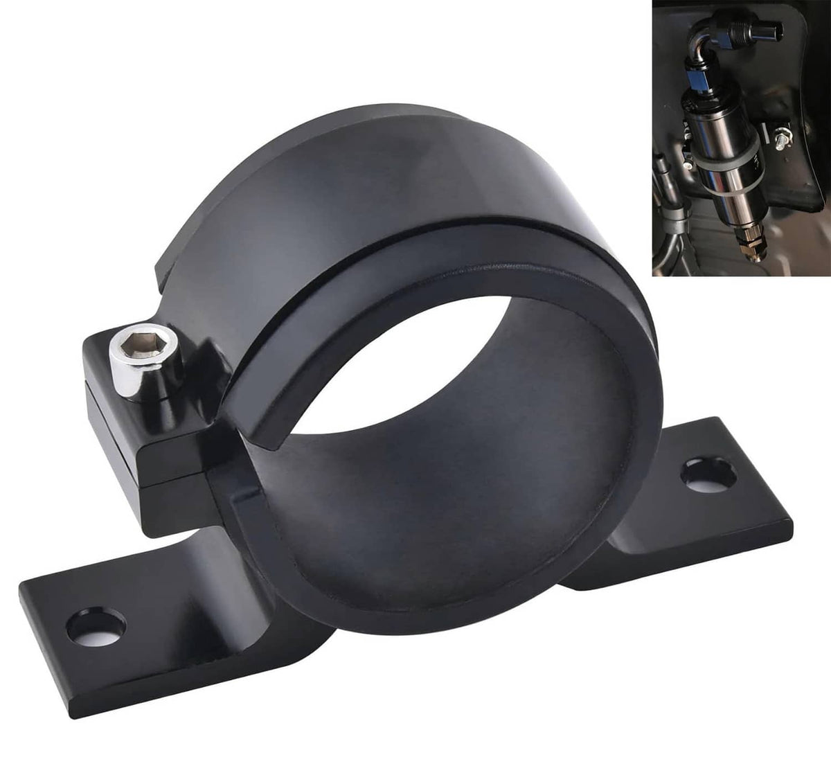 Solidspare Universal 50mm Fuel Filter Mounting Bracket For Oil/Fuel/Gas Pump Clamp Holder