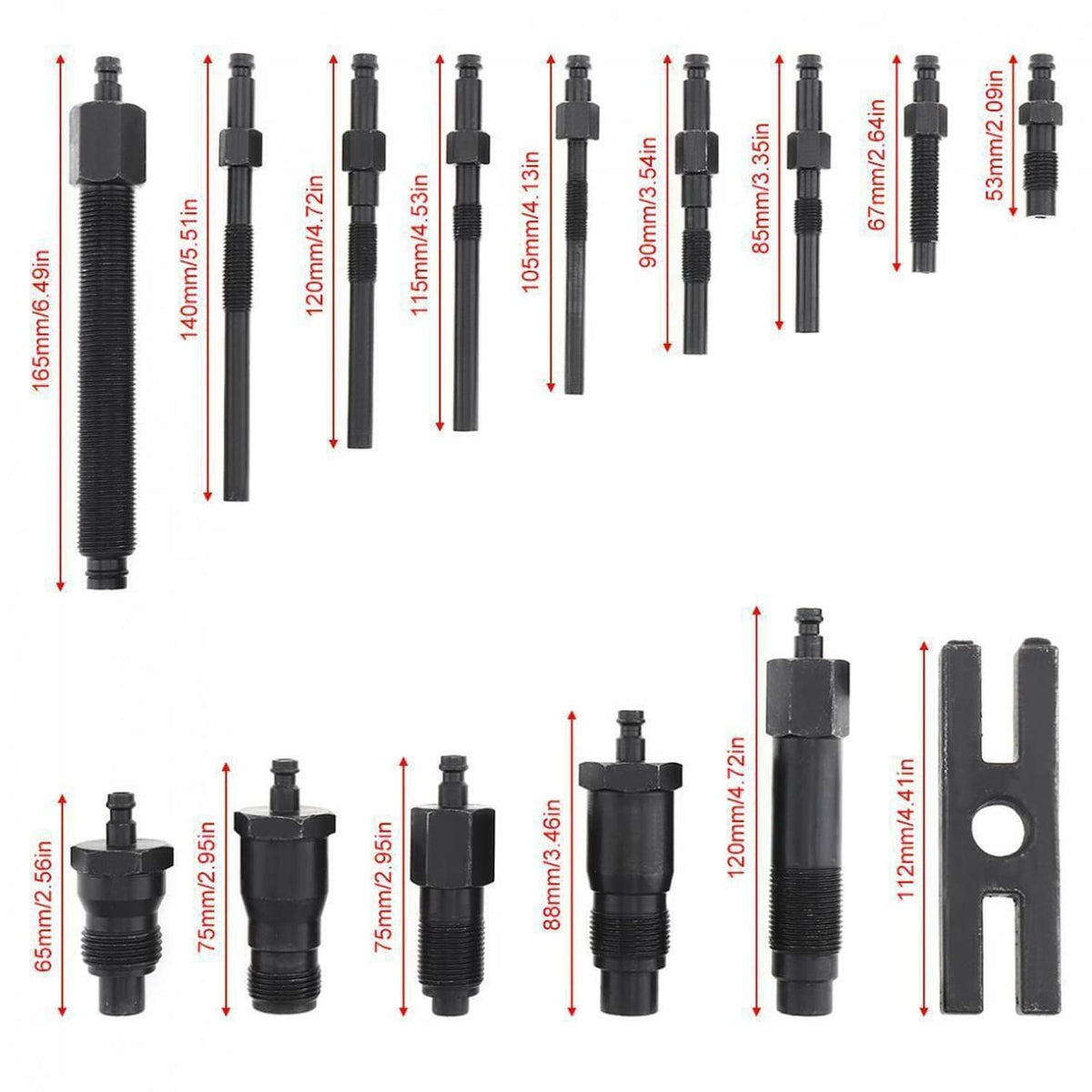 Solidspare 16 Pcs Diesel Engine Compression Gauge Tester Cylinder Pressure Test Tool Kit