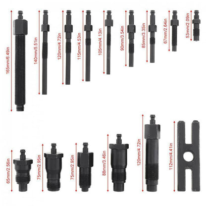 Solidspare 16 Pcs Diesel Engine Compression Gauge Tester Cylinder Pressure Test Tool Kit