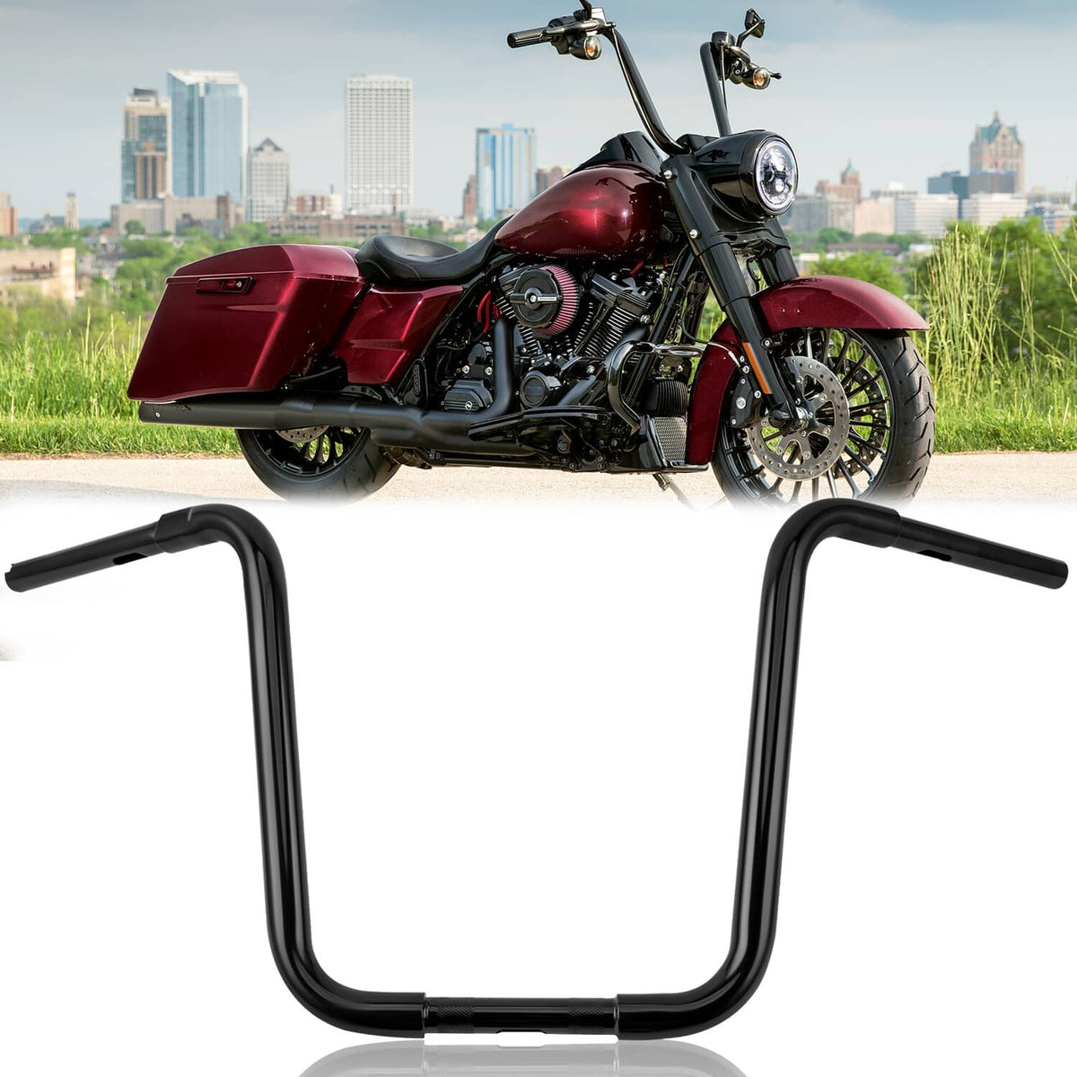 Solidspare 1.25'' Fat APE Hanger Bars 16" Rise Handlebar For Harley Dyna Road King Classic