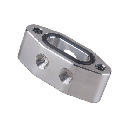 Solid Spare FOR LS TWIN TURBO DUAL 90 degree 1/8" NPT OIL FEED LINE ADAPTER PLATE LS1